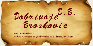 Dobrivoje Brošković vizit kartica